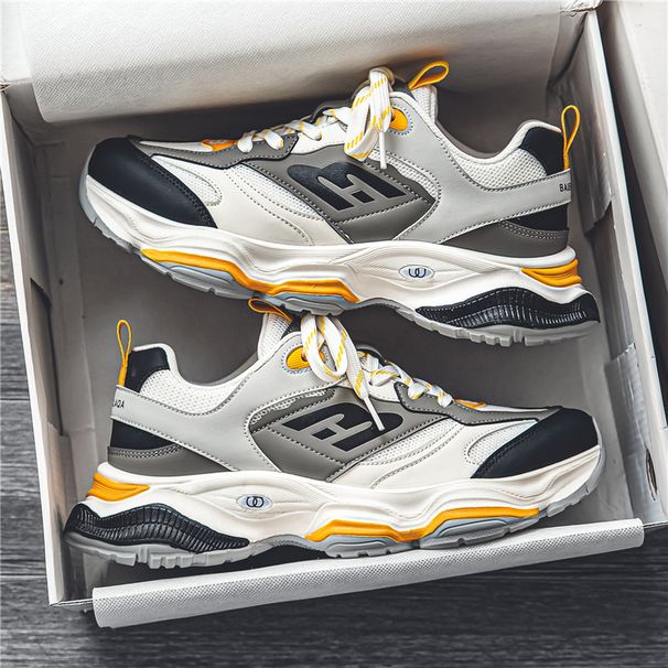 Men's 2025 New Spring Versatile Casual Running Sports Men's Thick Soled Height Increasing Dad Shoes_vogvips.com