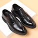 Euro Step Summer Hollow Leather 8cm Hidden Wedge Brogue Breathable Business Formal For Men 6cm Wedding Groom Shoes_vogvips.com
