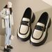 Coarse Heel Platform Loafers Women's French Soft-soled Small Leather Shoes Single Shoes_vogvips.com