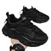 Men's Summer Breathable 2025 New Casual Black Sneakers Mesh Thick Sole Height Increasing Dad Work Safety Shoes_vogvips.com