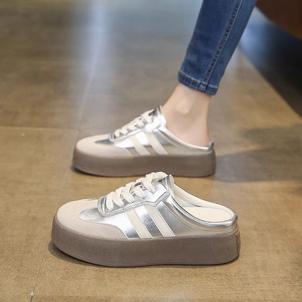 Half Slippers For Women For Outdoor Wear New Style Super Hot Thick Soled Closed Toe Slippers Lazy One Step Shoes Half Slip Women's Shoes_vogvips.com