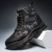 European Warm Series Camouflage Martin Boots Men, Autumn And Winter, Warm, Thickened, Mid-Calf, Thick Sole, Fashionable, Lace-Up, Work Shoes_vogvips.com