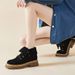 Thick-Soled Martin For Women, Yellow 2022 Autumn New Suede Leather Ankle Boots, Fashion Lace-Up Bucket Work Short Boots_vogvips.com