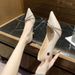 Women's 2026 Spring And Autumn New Fashion Rhinestone Pointed Toe High Heels Stiletto Heel Internet Celebrity Versatile_vogvips.com