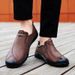Large Size Loafers Men's Casual Two Wear Beanie Shoes Work Leather Shoes_vogvips.com