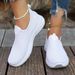 Autumn Casual Sports Breathable Large Women's Soft Soled Sneakers Lazy Shoes_vogvips.com