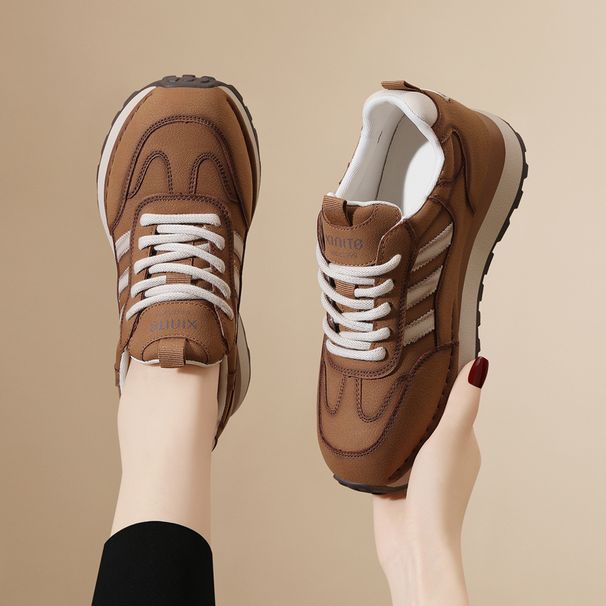 Thick Sole Cortez Women's 2025 Early Spring New Arrival Genuine Leather Retro Casual All-Matching And Lightweight_vogvips.com