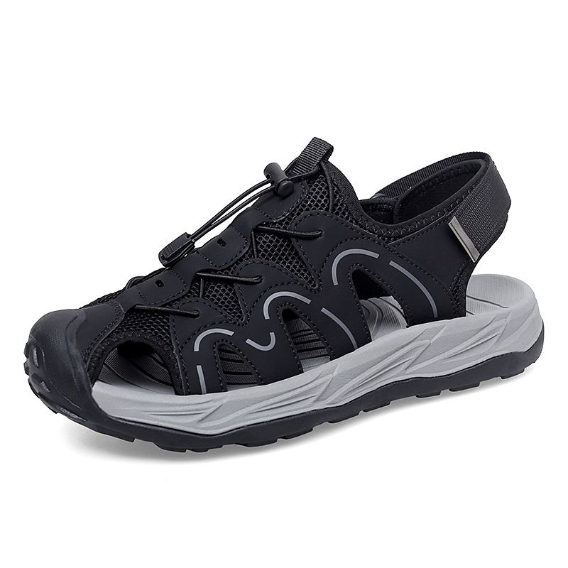 Plus-Size Men's Sandals 2026 Comfortable Lightweight Beach Shoes For Men Soft Sole Hollow Breathable Summer Shoes_vogvips.com