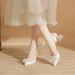 Women's Shoes Elegant White Pointed-Toe High Heels For Women - Versatile Wedding & Party Shoes With Adjustable Ankle Strap - PU Leather Pumps_vogvips.com