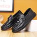 ct Suitable For All Seasons Doudou 2025 Spring New Cowhide High-end Loafers Business Men's Casual Leather Crocodile Pattern Single Shoes_vogvips.com