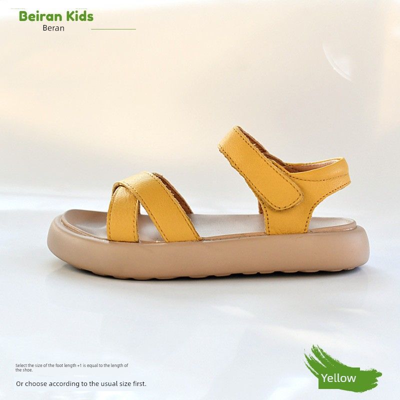 Girls' Leather Sandals Summer 2025 New Arrival Western Style Roman Shoes Princess Medium And Large Kids K-style Girl_vogvips.com
