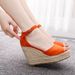 10cm Water Platform Slope Large Bohemian Fish Mouth High Heel Sandals_vogvips.com