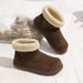 Ugly Cute Big Head Fluffy Boots Snow Boots Women's Thickened Velvet Short Tube Warm Bread Cotton Shoes_vogvips.com
