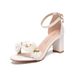 Women’s Shoes new style fish mouth high heels thick heel shallow mouth diamond pearl women's single shoes wedding dress bride_vogvips.com