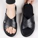 Summer 2025 Men's New Fashionable And Trendy Leather One-piece Anti Slip Sandals_vogvips.com