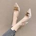 SX733-7 Closed-Toe Backless Sandals 2025 Korean Style Thin Heel Pointed Toe Single Shoes For Women Super High Heels_vogvips.com