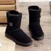 EBV Snow Boots For Women, Cowhide Mid-Calf Boots, Fashionable, Warm, Thickened, Fleece-Lined, Non-Slip, Cute Sheepskin_vogvips.com
