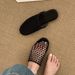 Retro New Style Mesh Hollow Breathable Sandals, Fishnet Woven Closed-toe Mules, Flat-soled Roman Sandals_vogvips.com
