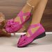 New Summer Black Bowknot Ballet Flats For Cross-Border Sales, Pointed Toe Cross Elastic Strap Soft Sole Casual Shoes_vogvips.com