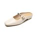 Half Slippers Women's Outdoor Summer Chunky Heel Strappy Slip-On Sandals French Style Closed Toe 1_vogvips.com