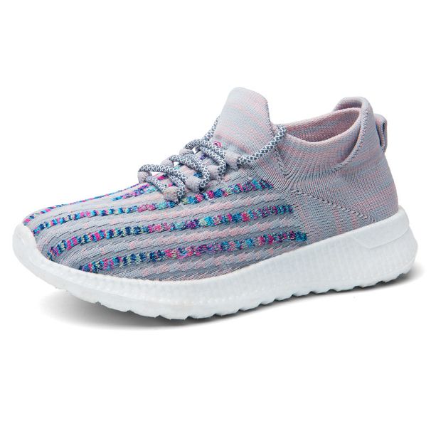 Men's New Sports Flying Woven Socks, Men's Casual Running Shoes, Fluorescent Popcorn Couple Shoes_vogvips.com