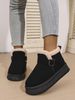 Winter New Belt Buckle Snow Thick-Soled Short Slip-On Warm Fleece-Lined Plus Size Cotton Boots For Women_vogvips.com