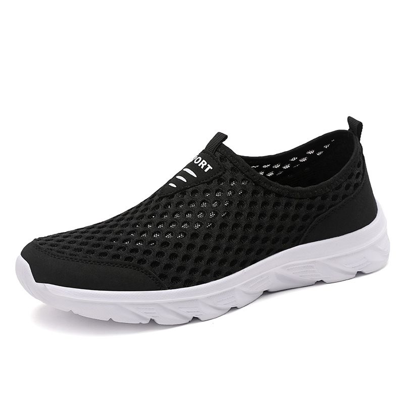 Men's Casual Sports Shoes For Summer, Extra-large Size Mesh Running Slip-on Outdoor Travel Shoes, Lightweight And_vogvips.com