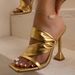 Women's Shoes New Summer Square Head High Heel Sandals Women's Stiletto Sandals Heels ShoesGolden Shoes_vogvips.com