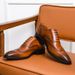 Summer Blok Business Dress Leather Men's Pointed Korean Edition British Casual Black Wedding Shoes_vogvips.com