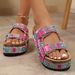 Women's Summer Spot Cork Sandals Thick Soled Slippers with Rhinestone Buckle plus Size New Style_vogvips.com