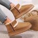 Cozy Ethnic Style Slip-On Snow Boots - Soft Suede Upper With Plush Fleece Lining - Warm Winter Indoor Outdoor House Shoes With Flat Sole_vogvips.com