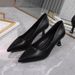 High Heel Women Four Seaon New Style Girl Thin Heel Pointed Toe Single Veratile Black Leather Profeional Work_vogvips.com