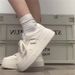 Unique High-end White Sneakers For Women, 2024 Spring And Autumn New Style, Thick-soled, Height-increasing, Versatile_vogvips.com