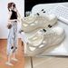 Breathable White Sneakers For Women, Design, 2026 Summer New Korean Style Student Sneakers, Women's Thick-soled Mesh_vogvips.com