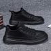 Spring New Breathable Kitchen Waterproof And Anti Slip Board Casual Black Leather Work Safety Shoes Men's_vogvips.com