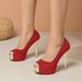 European And American Fashion Peep-toe Stiletto Shoes, Foreign Trade Size 45, Cross-border Sexy High-heeled Sandals With_vogvips.com