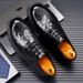 Genuine Men's New Spring Model, British Business Formal Wear, Large Size, Textured Leather Shoes, Groom's Wedding Shoes_vogvips.com