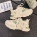 Mint Green Dad Sneakers For Women, Summer Thin Breathable Thick-soled Sports Shoes, Trendy Versatile Casual Shoes_vogvips.com