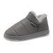 Winter Slippers With Heel, PU Leather Surface, Large Size For Men Women, Indoor Home Cotton Shoes, Warm And Thickened_vogvips.com
