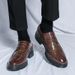 Euro Step New Brogue Men's British Style Pointed Toe Floral Business Formal Korean Version Breathable Black Trendy Wedding Leather_vogvips.com