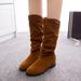 2021 Autumn New High Tube Martin Boots Velvet Suede Round Toe Slimming Women's Shoes_vogvips.com