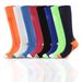 Outdoor stretch socks Pressure sports multi-color gradient men's and women's long tube sweat absorption compression socks_vogvips.com
