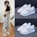 Ins Trendy Basic White Women 2025 Spring New Breathable Thick Bottom Korean Board Shoes For Female Students Qr663_vogvips.com