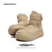 Buffny Unisex Winter Snow Boots With Thick Fur Lining, Non-Slip Rubber Sole & Platform Design For Couples (Khaki/Grey)_vogvips.com