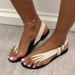 Summer Foreign Trade Plus-size European And American Style 2021 Women's Thong Buckle Flat Side Cutout Fashion Sandals_vogvips.com