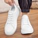 Invisible Heightening Board Shoes Men's Large Size First Layer Cowhide White Shoes Student Breathable Casual Shoes_vogvips.com