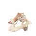 Women's Mesh High Heels Summer 2026 New Style Medium Thick Heel Crystal French Fairy Pearl Roman Sandals Ins_vogvips.com