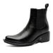 Vintage Martin Boots Pointed Toe Foot Thick Sole Heightening Short Boots Upturned Chelsea Boots_vogvips.com