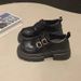 Platform Small Leather Shoes Women's Muffin Loafers Commuter Work Shoes_vogvips.com