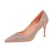 Elegant Women's High Heels Pointed Toe Stiletto Rhinestone Wedding Party Shoes - Sizes 34-43 Sexy Banquet Rhinestone Single Shoes_vogvips.com